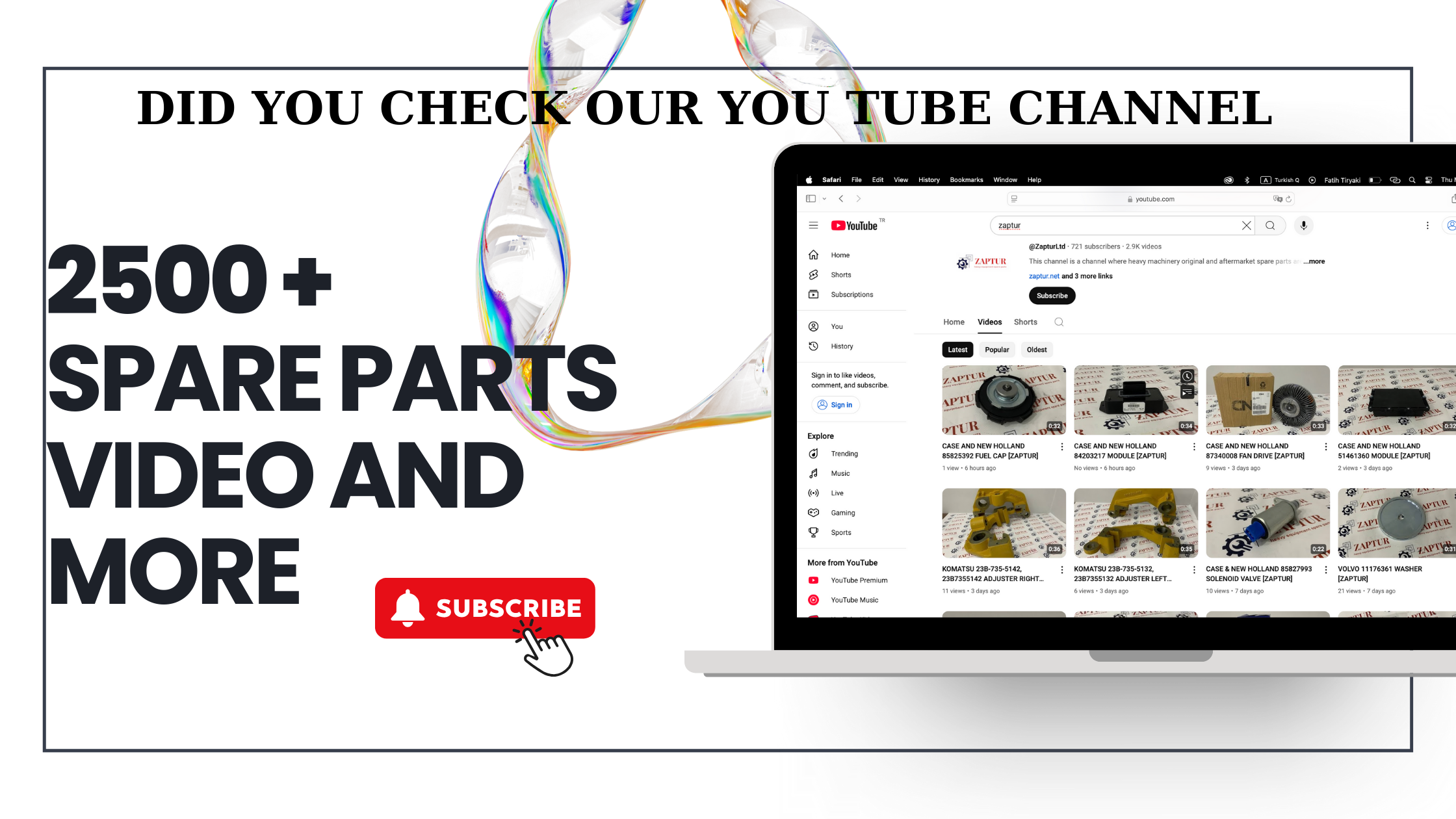 Load video: Zaptur Heavy Machinery Spare Parts Video Catalog 2500+ Parts Video