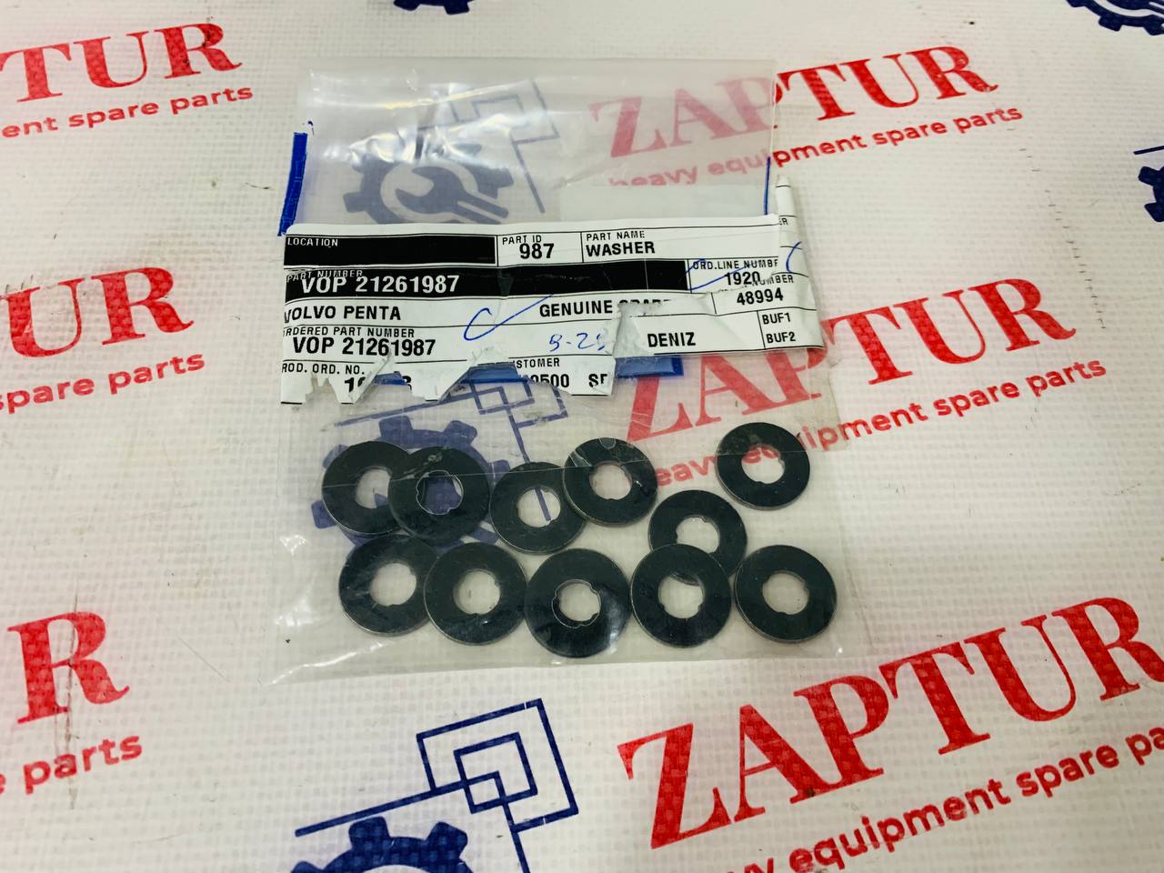 VOLVO PENTA 21261987 INJECTOR WASHER [ZAPTUR]